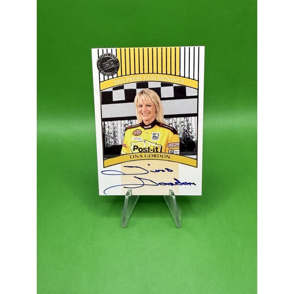 2003 Press Pass Premium Signings Tina Gordon Auto